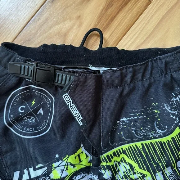 EUC O'Neal Graphic Motocross Element Pants Black, White & Neon Yellow Youth 5/6 - Picture 4 of 11